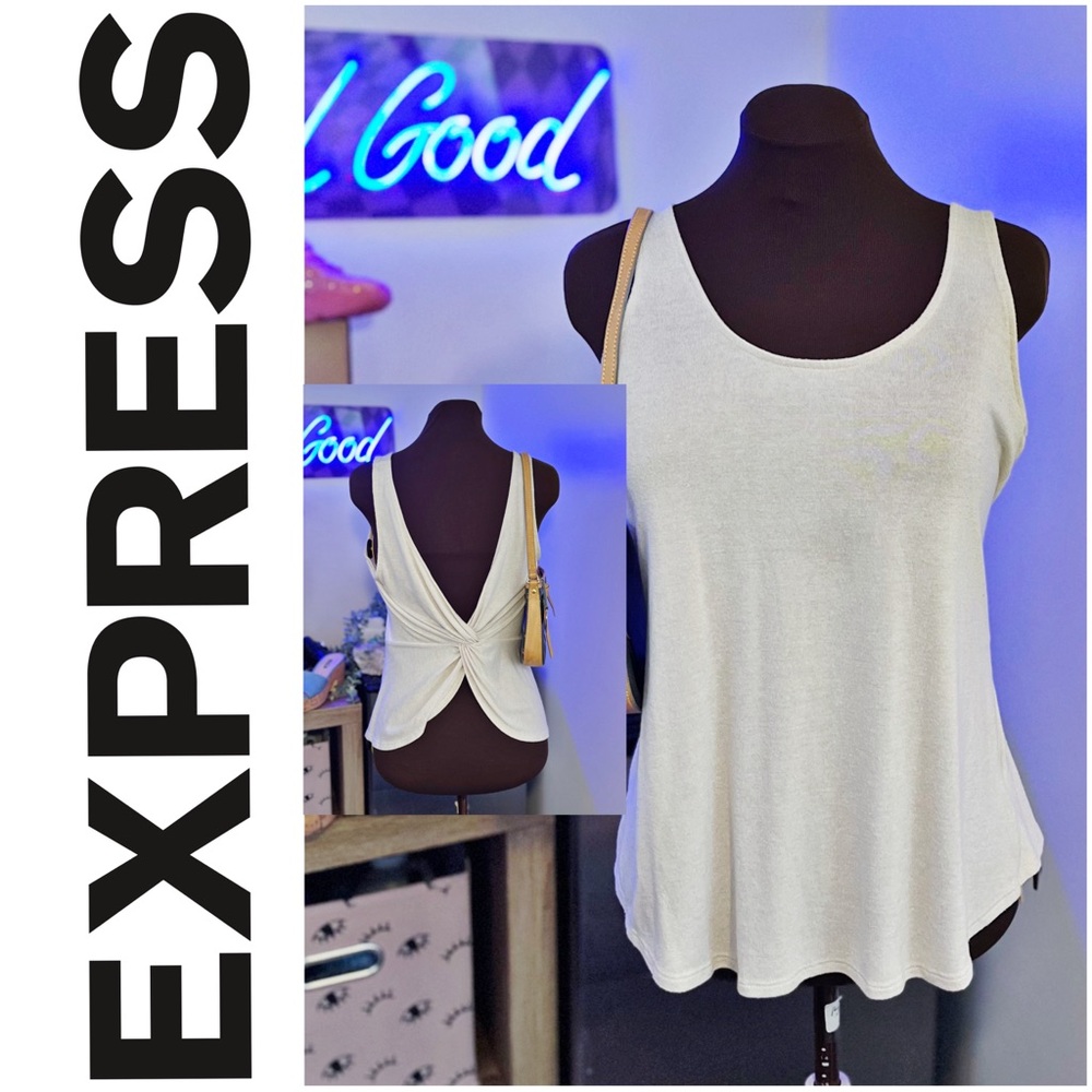 Express Tank Blouse with Open Twist Back